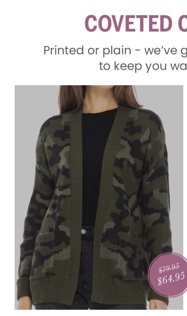 Shop the &quot;Camouflage Cardigan Sweater&quot; 
