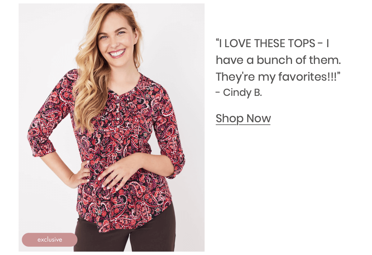 Shop the &quot;Roz &amp; Ali Red Paisley Diamond Sitich Pintuck Popover&quot;. 