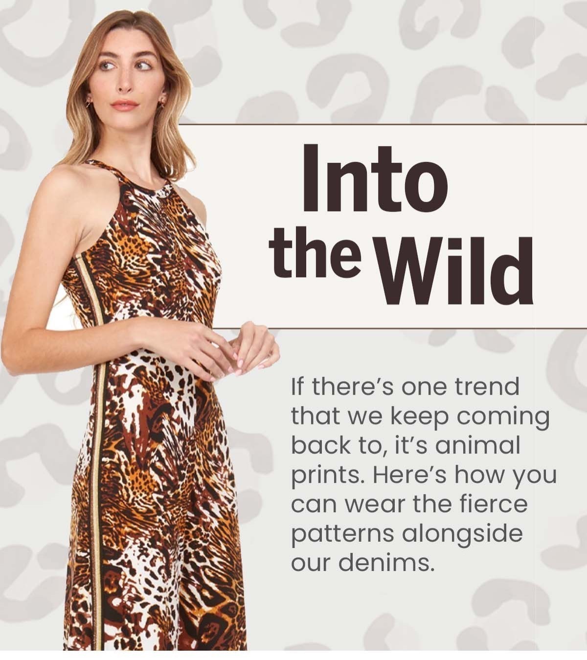 Shop the &quot;Round Neck Animal Printed Jumpsuit&quot;