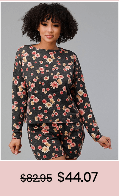 Shop the &quot;French Terry Daisy Floral Short PJ Pajama Set&quot;