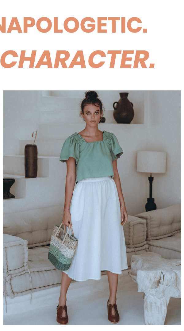Shop the "Laurent Linen Midi Skirt"