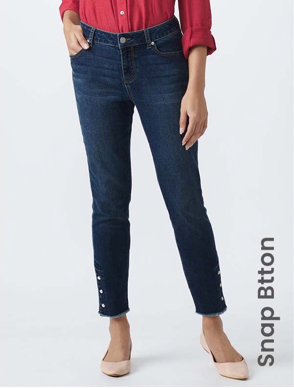 Shop the "Westport Signarture 5 Pocket Skinny Ankle Jean With Snap Button At Ankle"