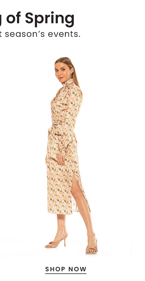 Shop the "Anna Mockneck Draped Long Sleeve Dress With Side Slits"