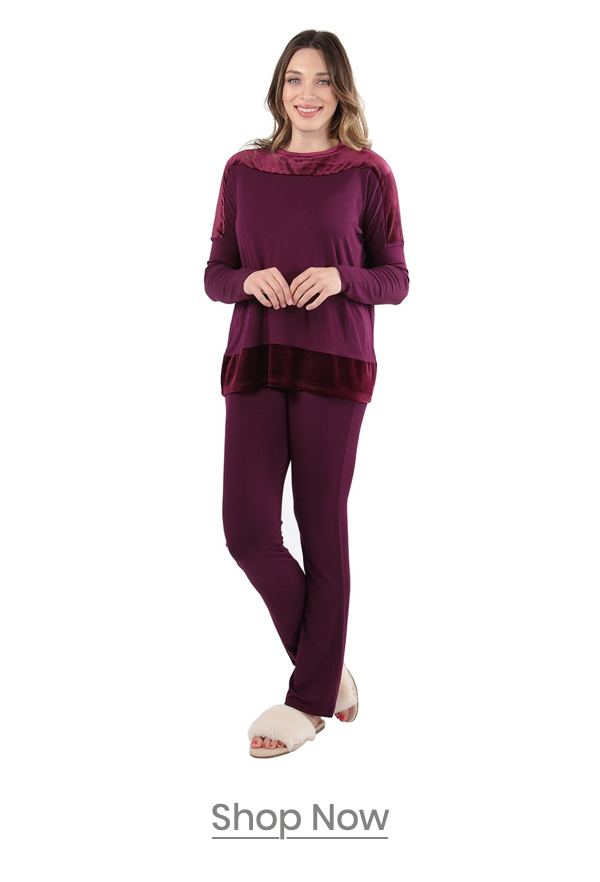 Shop the "Memoi Velour Luxe Frosted Trim Pajama Set"