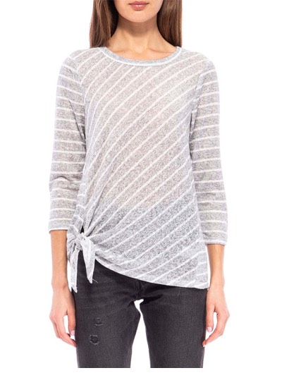 Shop the "Caty Three Quarter Sleeve Side Tie Top"