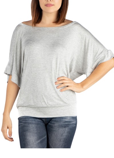 Shop the "24Seven Comfort Apparrel Loose Fit Dolman Top With Wide Sleeves"