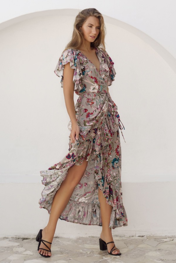 Shop the "Carmen Wrap Maxi Dress"