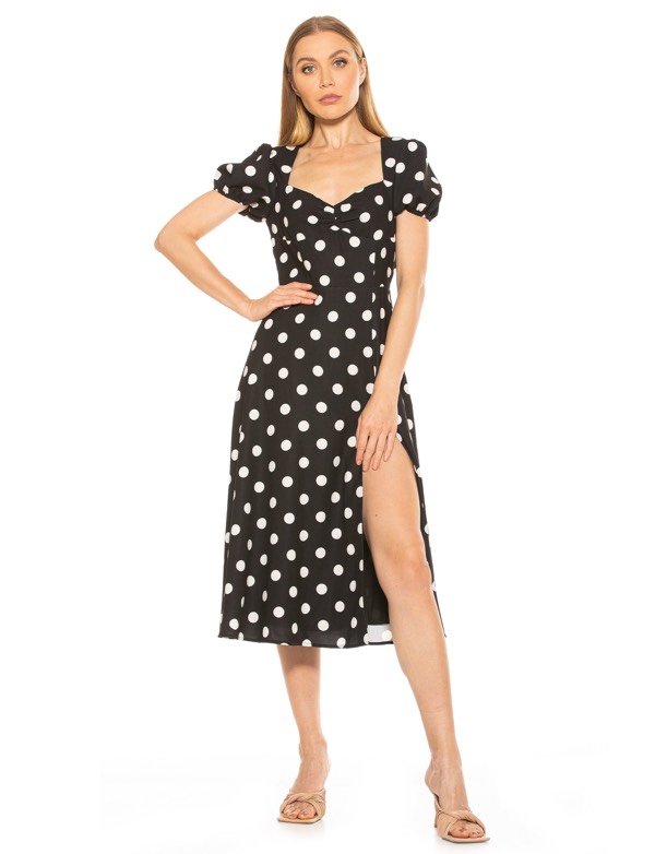 Shop the "Gracie Sweetheart Mini Dress With Slit"