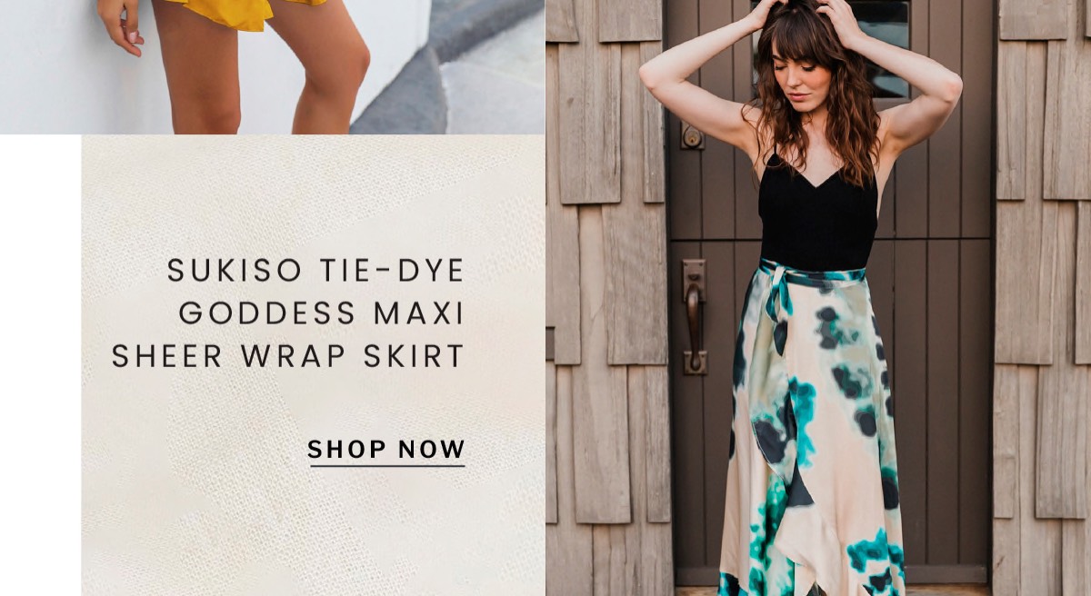 Shop the "Sukiso Tie-Dye Goddess Maxi Sheer Wrap Skirt"