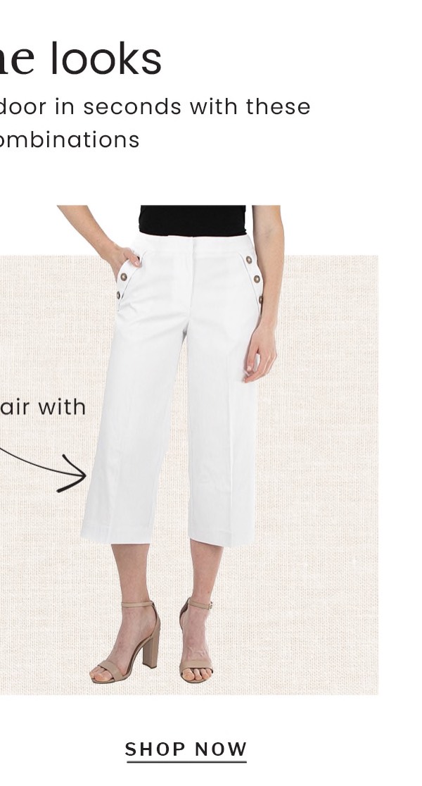 Shop the "Zac & Rachel Crop Pants With Button Trim Detail"