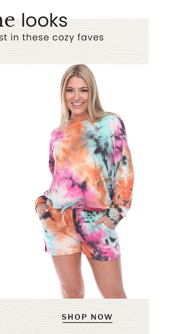 Shop the "Long Sleeve Tie Dye Lounge Top And Short Set"
