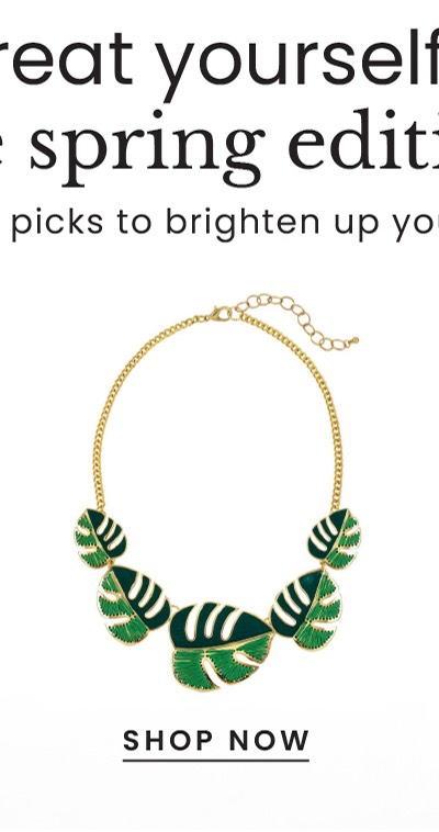 Shop the "Carol Dauplaise Green Leaf Collar Necklace"