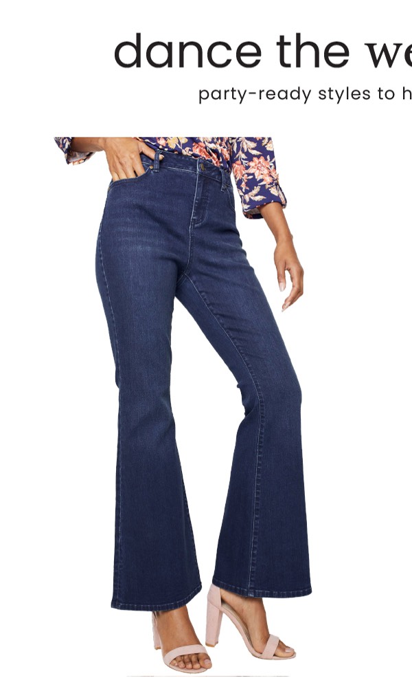 Shop the "Westport Signature 5 Pocket High Rise Modern Flare Leg Jean"