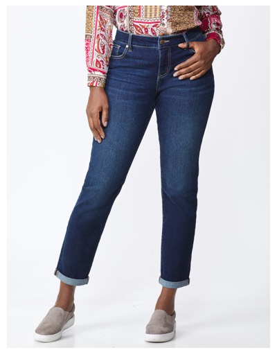Shop the "Westport Signature Girlfriend/Boyfriend 5 Pocket Jean With Double Rolled Cuff"