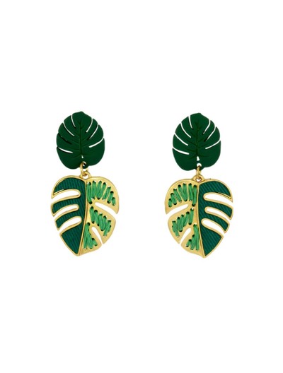 Shop the "Carol Dauplaise Double Drop Chunky Leaf Earrings"