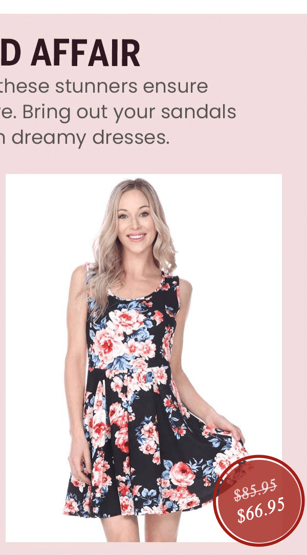 Shop the "Crystal Fit & Flare Flower Print Mini Dress"