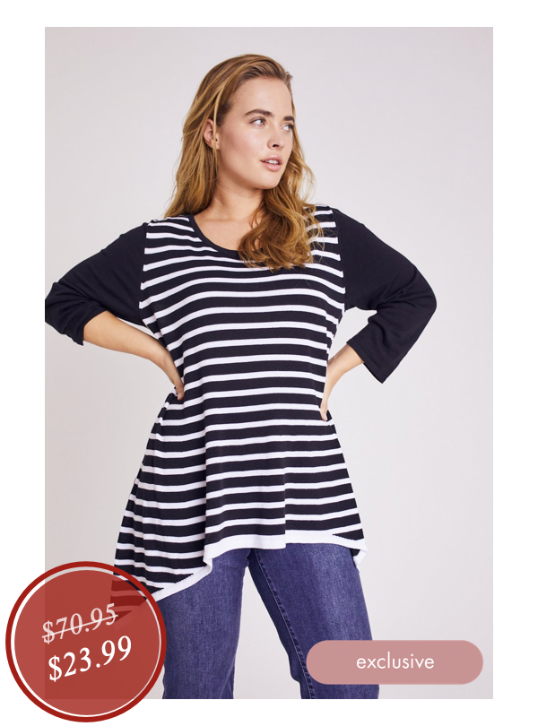Shop the "Roz & Ali Contrast Stripe Sweater"